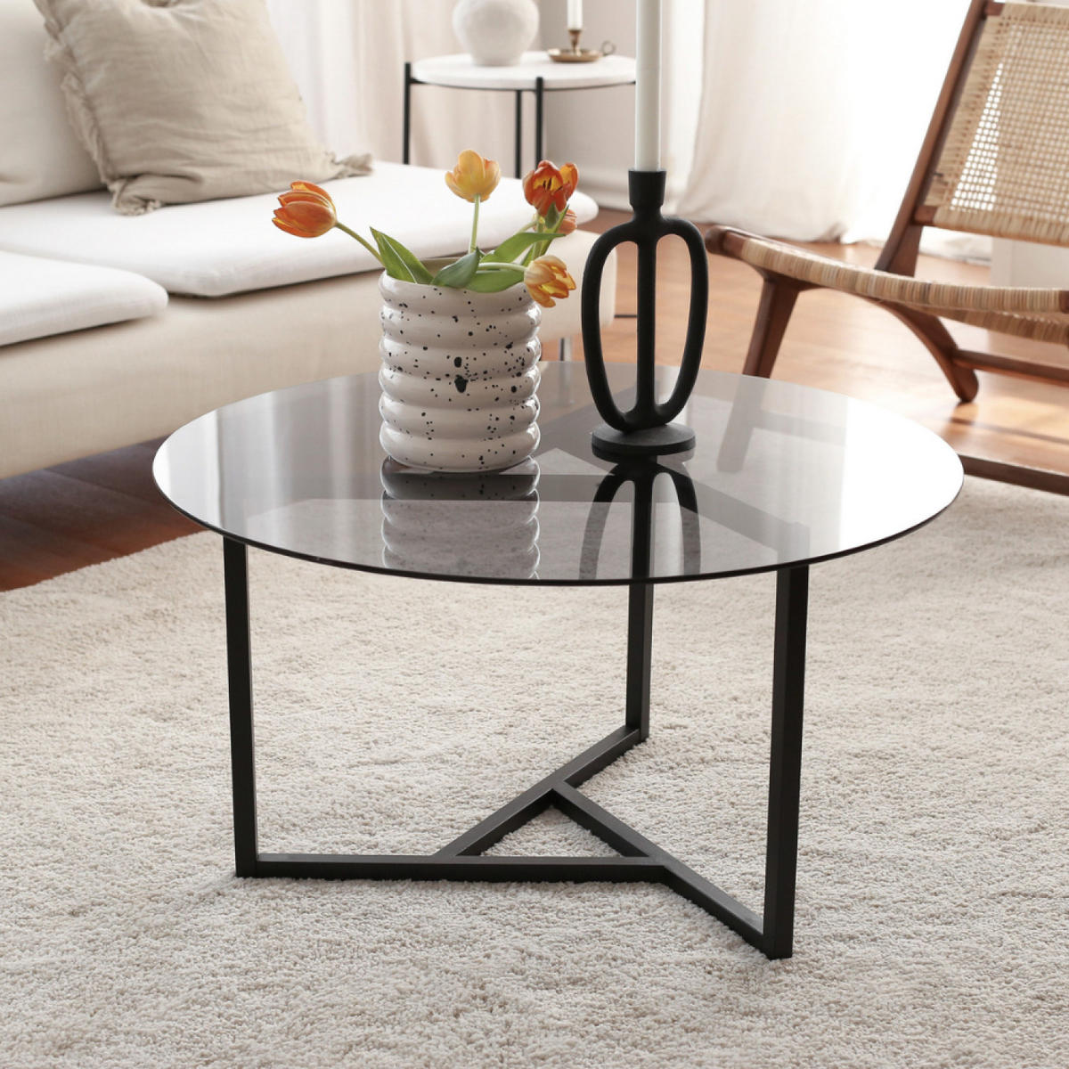 COUCHTISCH Mia Schwarz - Schwarz, Metall (75/75/45cm) - Concept Usine