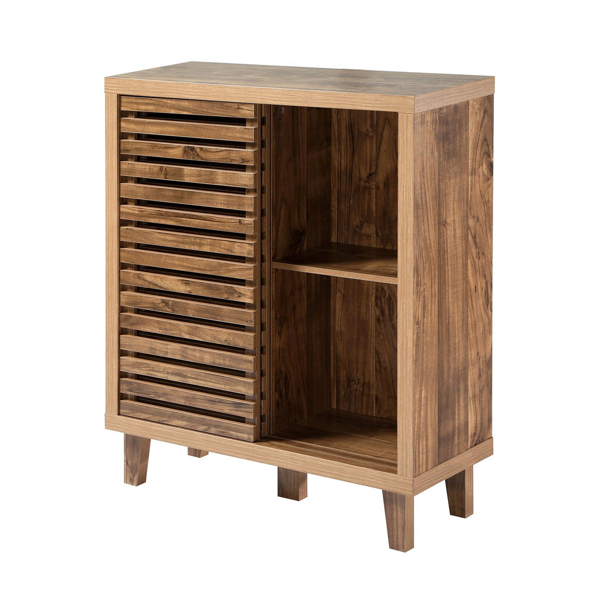 SIDEBOARD mit 2 Schiebetüren 29/80/88, 5 cm - Nussbaumfarben, Holzwerkstoff (29/88.5/80cm) - Calicosy