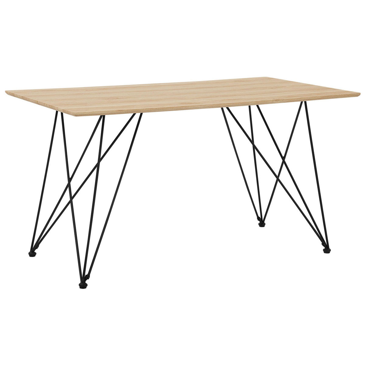 ESSTISCH 140/80/75 cm Hellbraun, Schwarz Rechteckig Kenton - Hellbraun, Holzwerkstoff (140/80/75cm) - Beliani