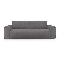 SCHLAFSOFA GERADE Samt Grau 216cm - Grau, Textil (216/90/100cm) - Sia Home