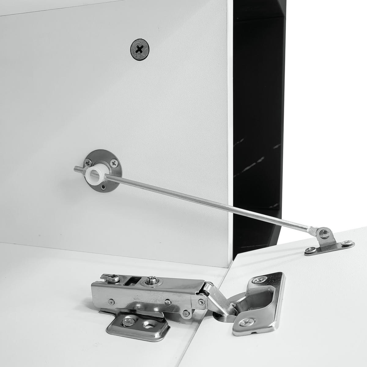 TV-SCHRANK 140-260 cm Marmor, Weiß, Gold - Schwarz/Weiß, Holzwerkstoff (40/30/140cm) - Raumix