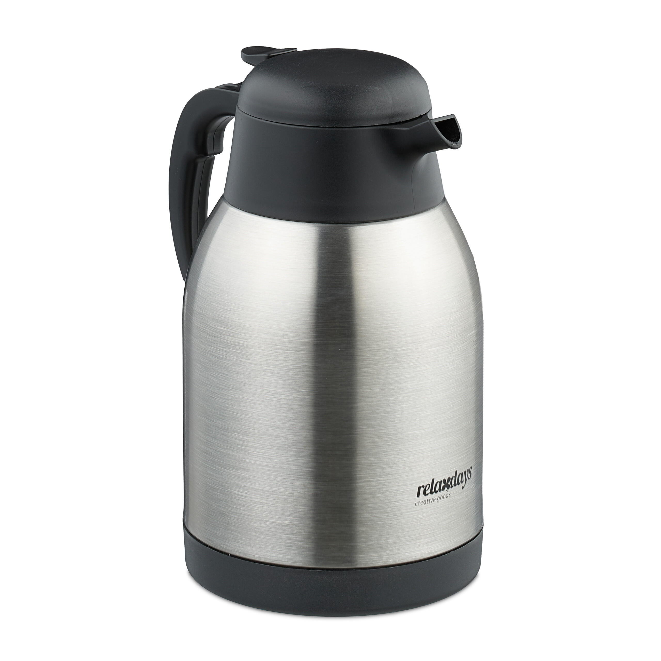 ISOLIERKANNE - Silberfarben, Kunststoff/Metall (2L) - Relaxdays