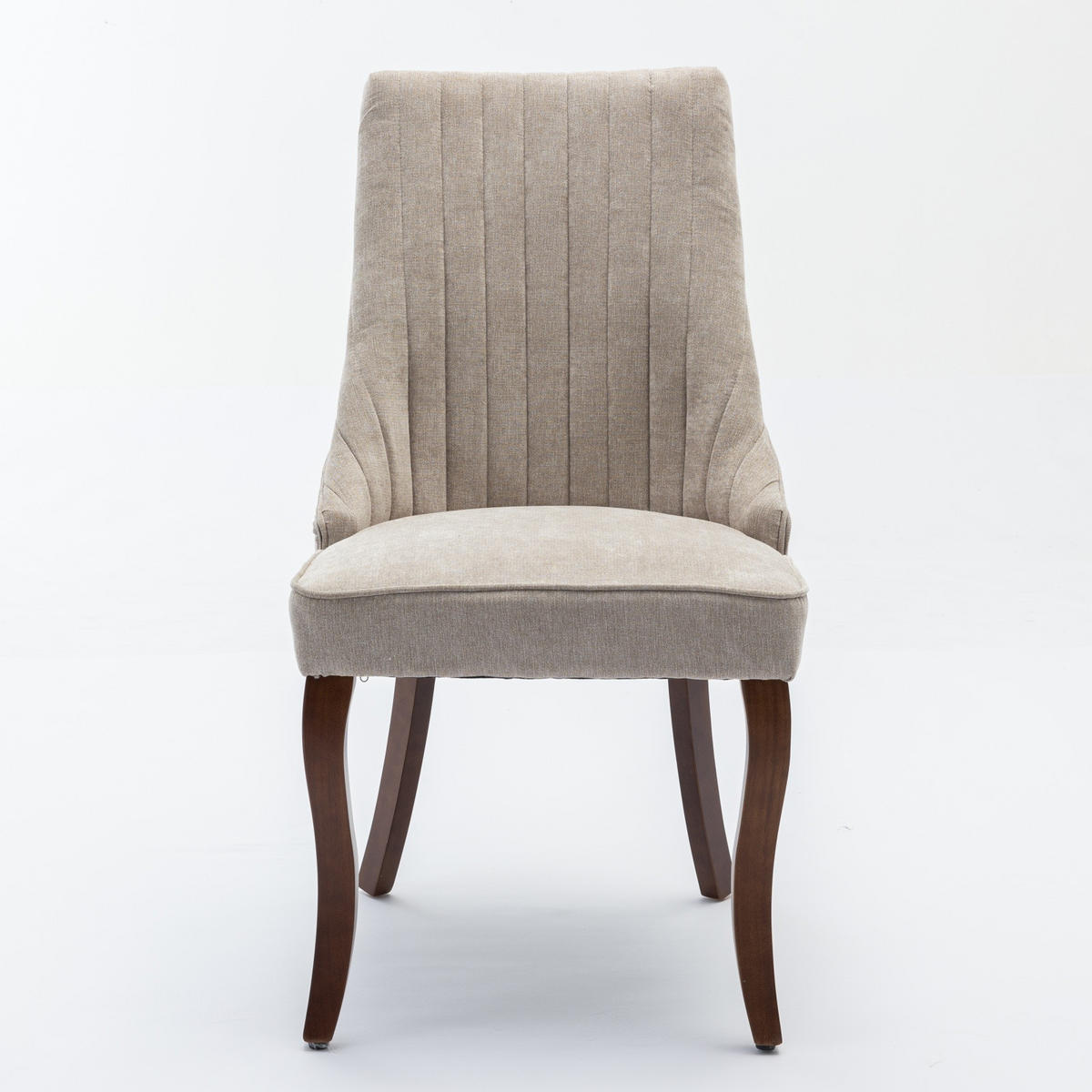 STUHL-SET DE-36306 2 Stück mit geschwungenen Holzbeinen Beige - Beige, Holz (50/95.5/64cm) - ComfortXL