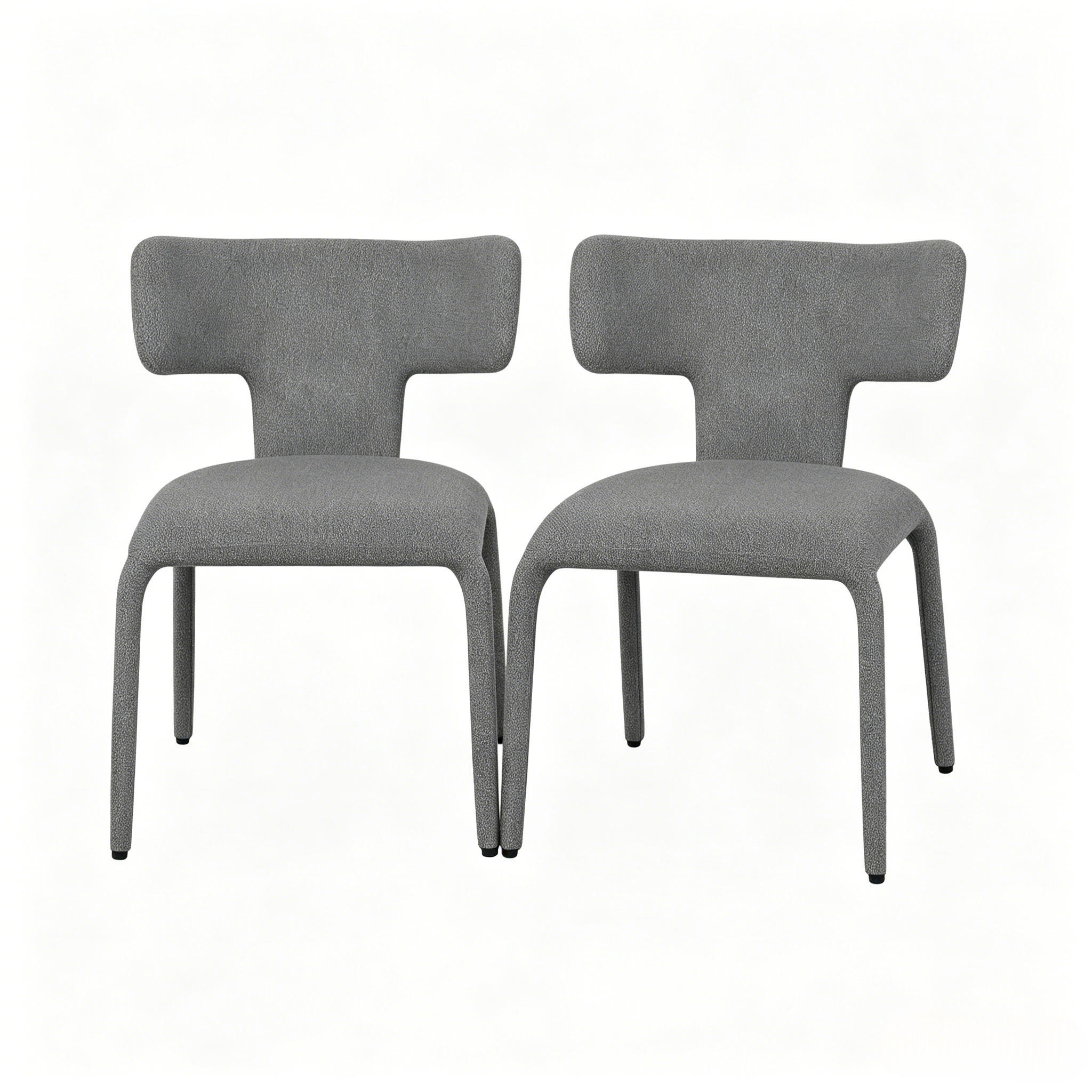 STUHL-SET DE-36171 2 Stück mit Leinenbezug Grau - Grau, Metall (53/78/53cm) - ComfortXL