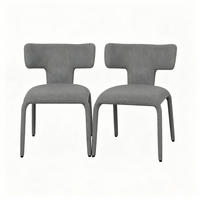 STUHL-SET DE-36171 2 Stück mit Leinenbezug Grau - Grau, Metall (53/78/53cm) - ComfortXL