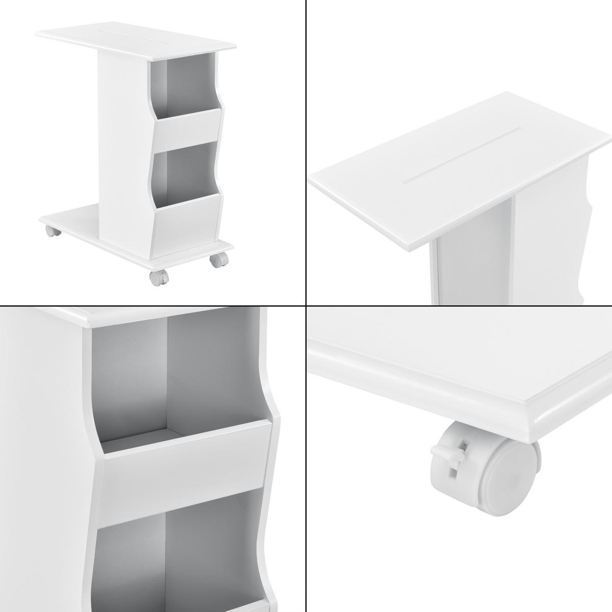 BEISTELLTISCH Kungälv - Weiß, Holzwerkstoff (30/53/63cm) - [en.casa]