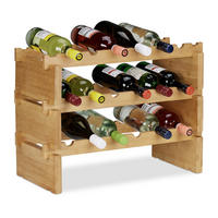 WEINREGAL - Hellbraun, Holz (60/45/28.5cm) - Relaxdays