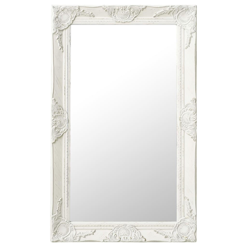 WANDSPIEGEL im Barock-Stil 50x80 cm Weiß - Weiß, Holz (50/80/1cm) - furnicato