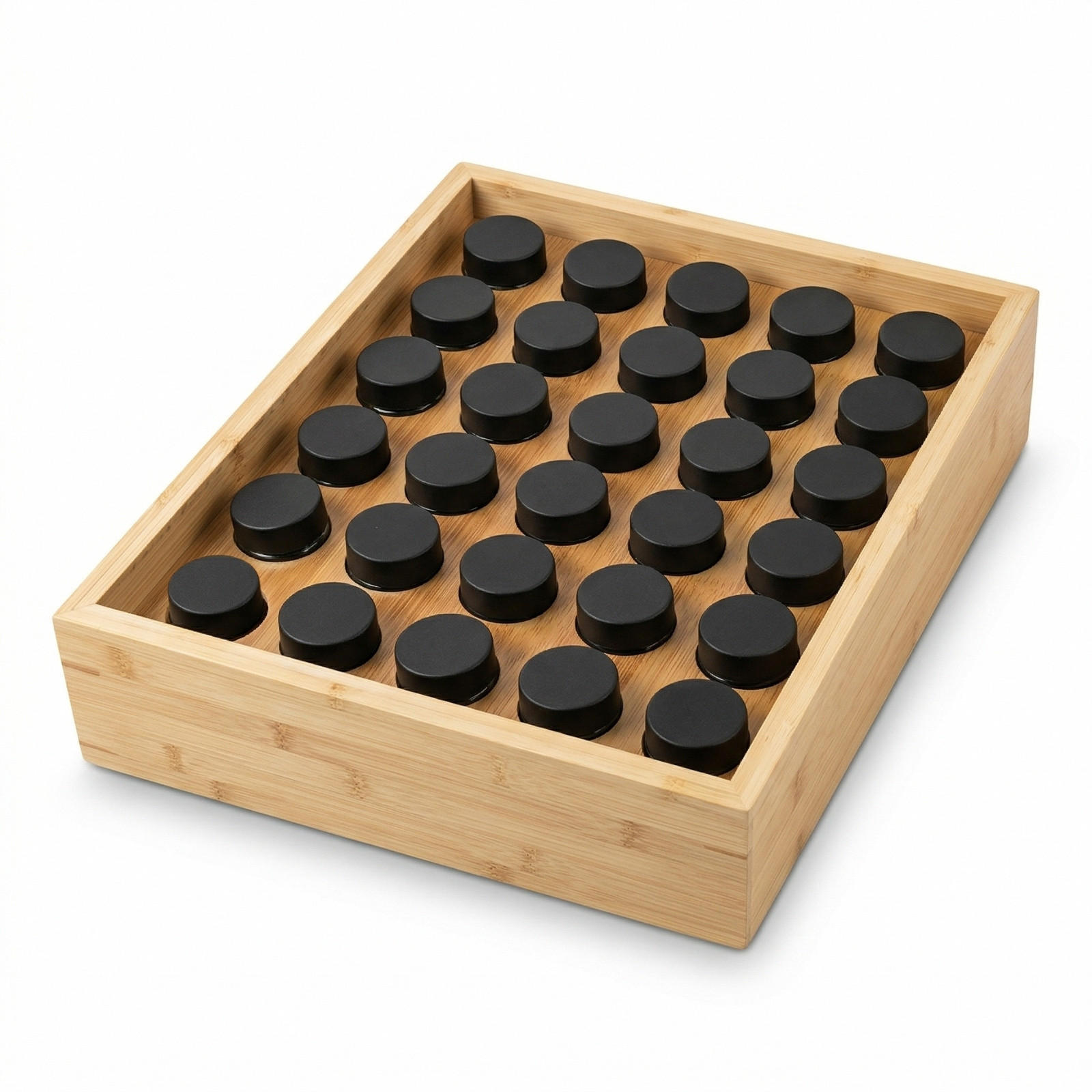 GEWÜRZORGANIZER Palette Bambus 30 Gläser - Beige, Naturmaterialien (33/12/40cm) - AROMELIO