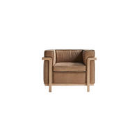 SESSEL Cobbelwood Braun aus Leder - Braun, Leder (90/70/78cm) - Tikamoon