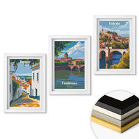 WANDBILDER 3er-Set - 20x30 cm Weißer Rahmen - Retro-Stadtgrafiken - Weiß, Kunststoff (20/30cm) - ArtPrintCave