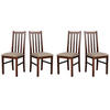 ESSZIMMERSTUHL - Set 4x BOS 10, nussbaum, Inari 23 - Hellbraun/Nussbaumfarben, Holz (43/94/40cm) - Leaf Design