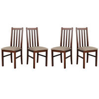 ESSZIMMERSTUHL - Set 4x BOS 10, nussbaum, Inari 23 - Hellbraun/Nussbaumfarben, Holz (43/94/40cm) - Leaf Design