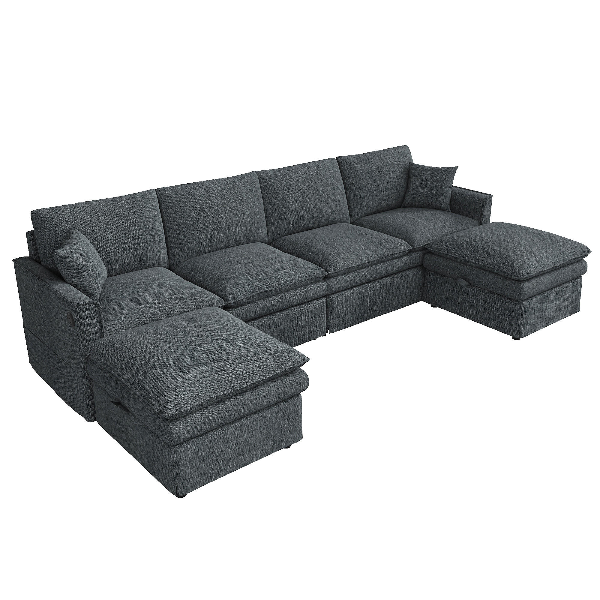 ComfortXL Wohnlandschaft Grau 277x80x135 cm