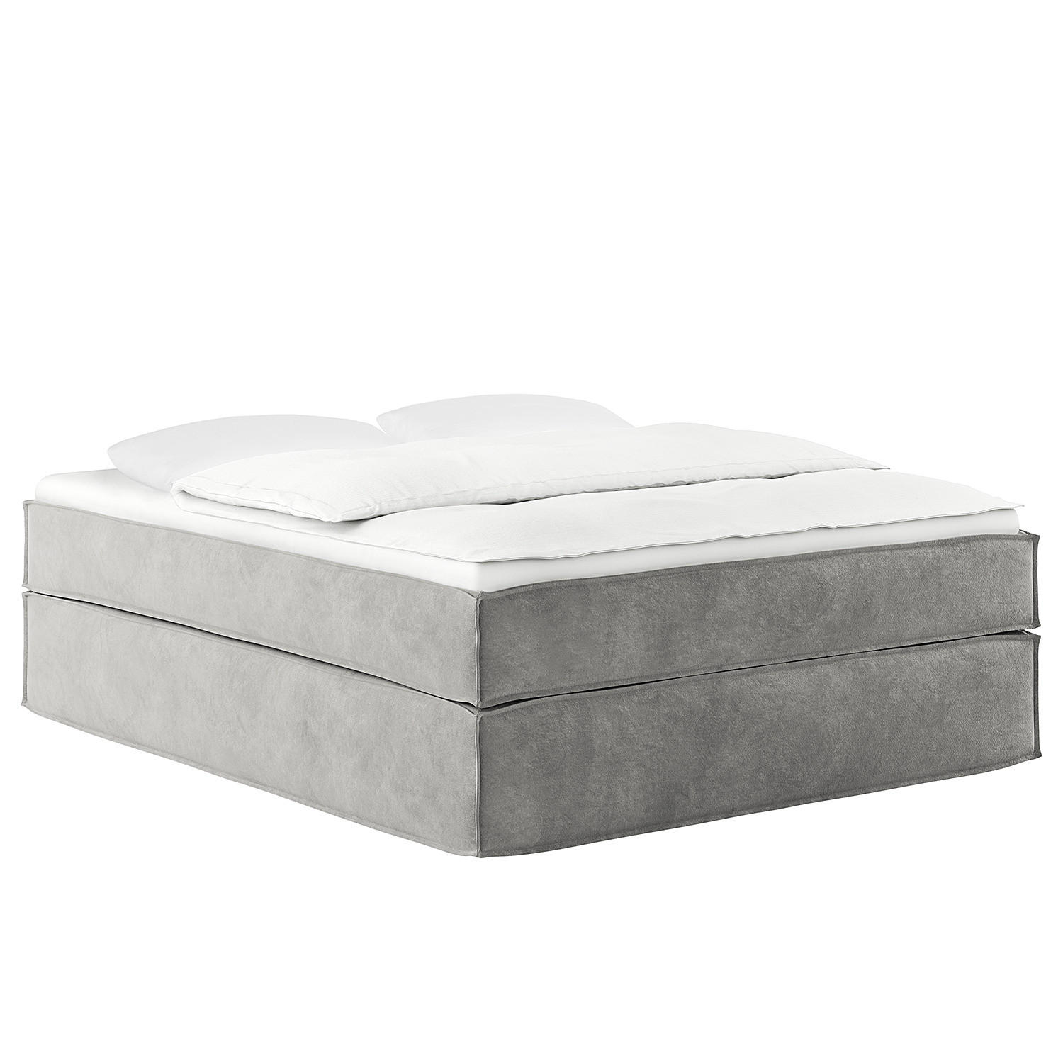 BOXSPRINGBETT - Premium - Hellgrau, Textil (140/200cm) - home24