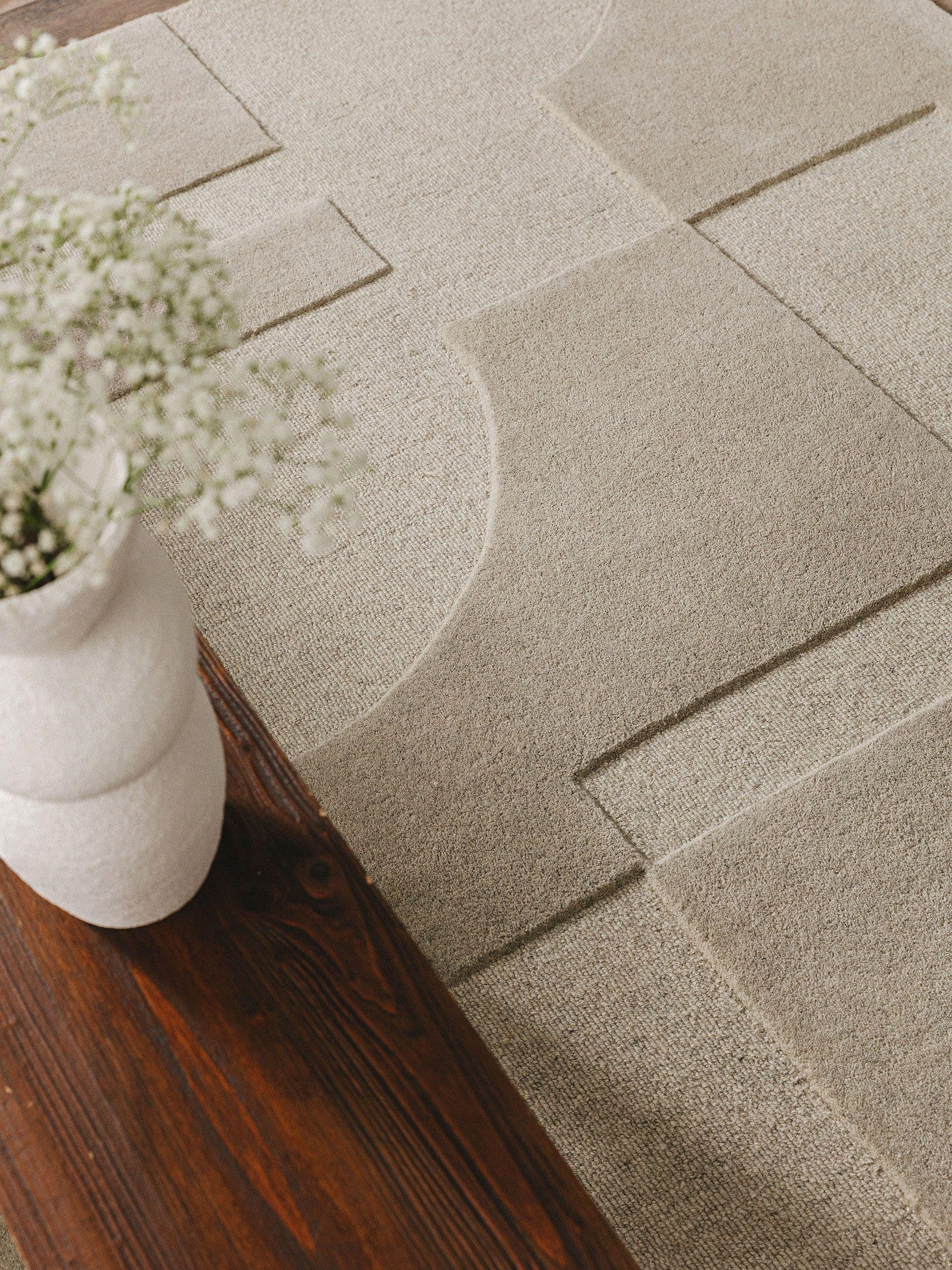 Thumbnail - benuta Pure Wollteppich, Hellgrau, Textil, Abstrakt, Rechteckig, 120x170 cm, pflegeleicht, Teppiche & Böden, Teppiche, N...