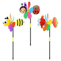GARTEN Windrad 3-teiliges Set Tiere Bunt - Multicolor, Kunststoff (30/54/1cm)