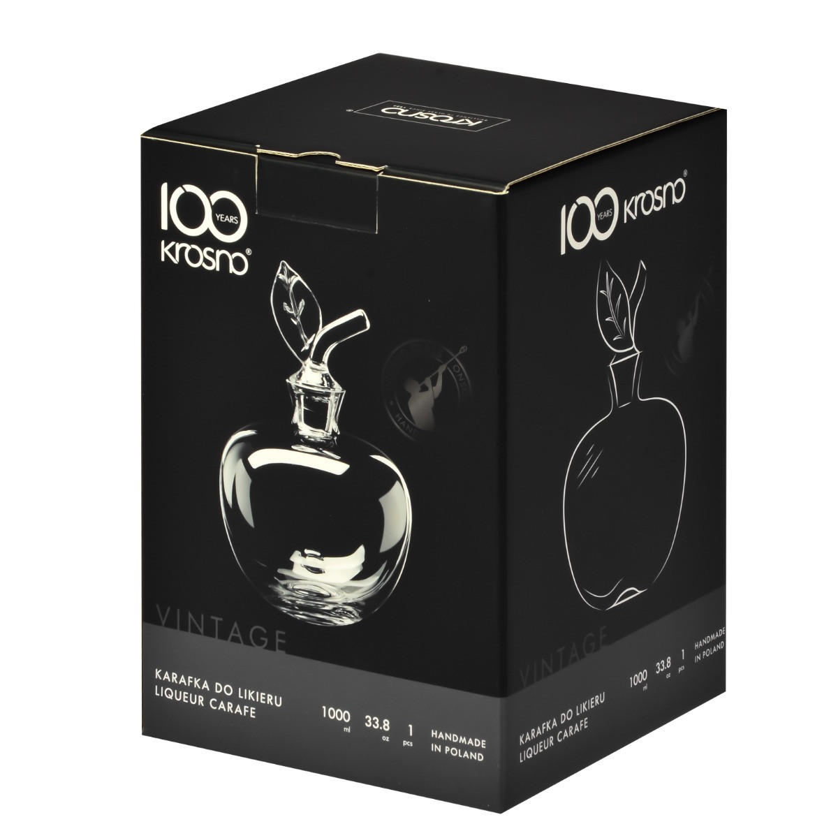 KARAFFE Vintage, 1000 ml, Handgefertigt - Transparent, Glas (1L) - Krosno Glass