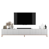 TV-LOWBOARD 2-er Set Elpis Weiß Matt mit Metallrahmen 150 cm - Weiß/Kupferfarben, Holzwerkstoff/Metall (300/51.5/36.5cm) - Meble Lindner