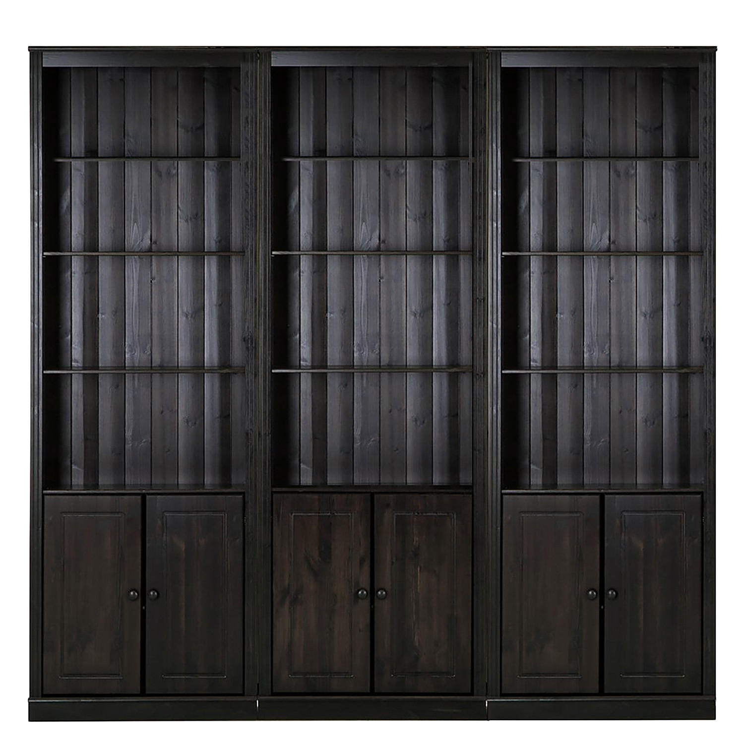 BÜCHERWAND - Kiefer massiv, Typ C - Braun, Holz (222/223/37cm) - home24