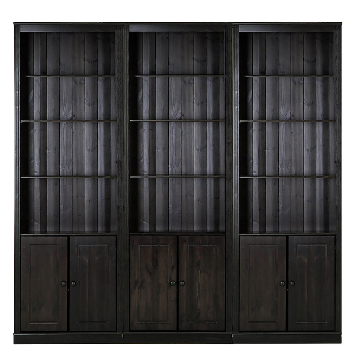 BÜCHERWAND - Kiefer massiv, Typ C - Braun, Holz (222/223/37cm) - home24