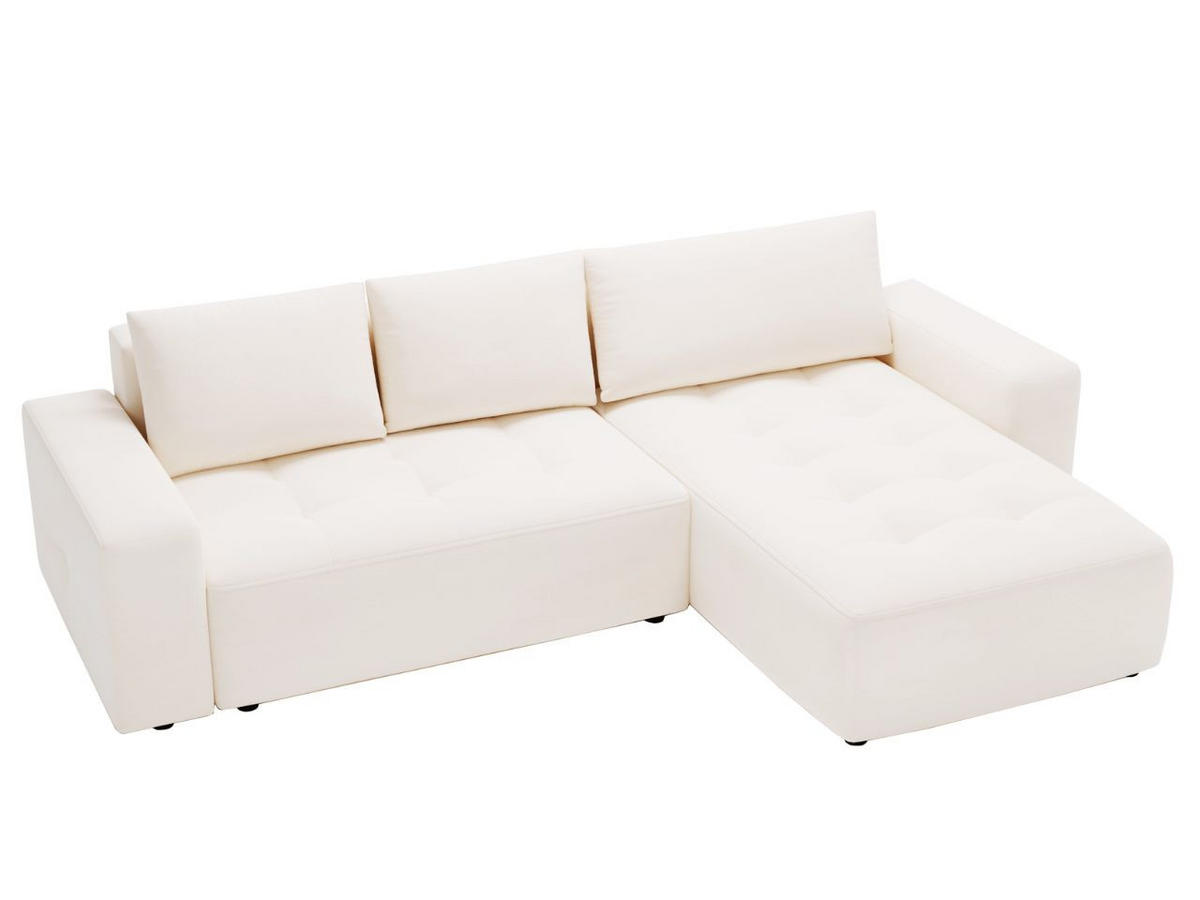 ECKSOFA Portland Creme Rechts - Creme, Holz/Kunststoff (250/165cm) - Graingold