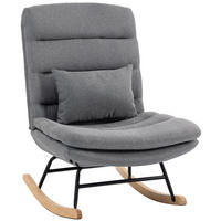 SCHAUKELSTUHL Leinenoptik 100 Polyester Hellgrau - Hellgrau, Textil/Metall (72/102/92cm) - HOMCOM
