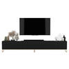 TV-LOWBOARD 2-er Set Elpis Schwarz Matt mit Metallrahmen 150 cm - Goldfarben/Schwarz, Holzwerkstoff/Metall (300/51.5/36.5cm) - Meble Lindner