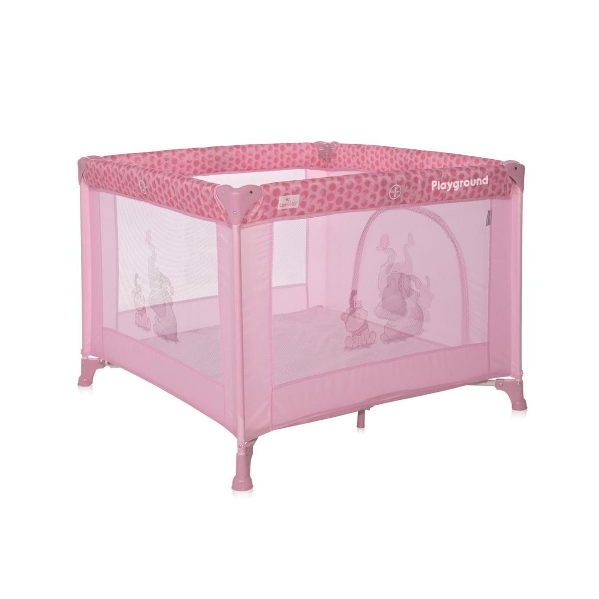 LAUFSTALL Playground rosa 100 x 100 cm, faltbar, seitliche Öffnung, Matratze, Tragetasche - Rosa, Metall (100/74/100cm) - Lorelli