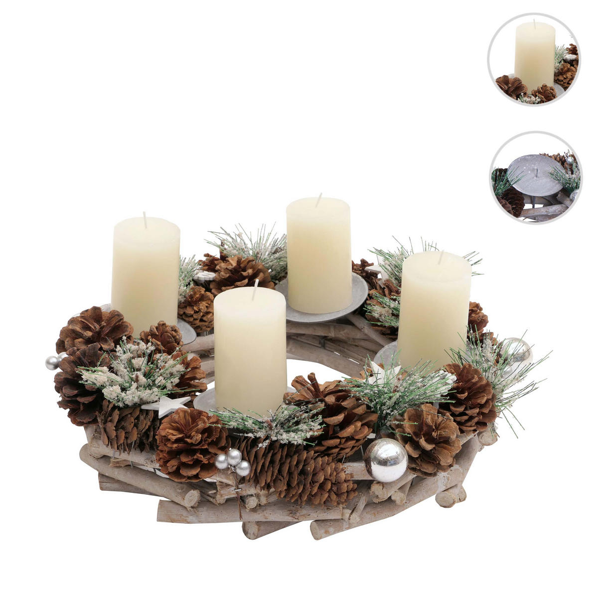 ADVENTSKRANZ Braun - Braun, Holz (18cm) - MCW