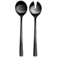 SALATBESTECK 2er-Set Edelstahl 18/0 - Schwarz, Metall - Intirilife