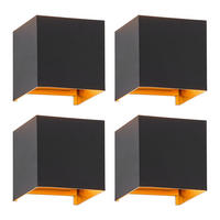WANDLEUCHTE Inspiration 4er-Set - Schwarz, Metall (10/10/10cm) - Nettlife