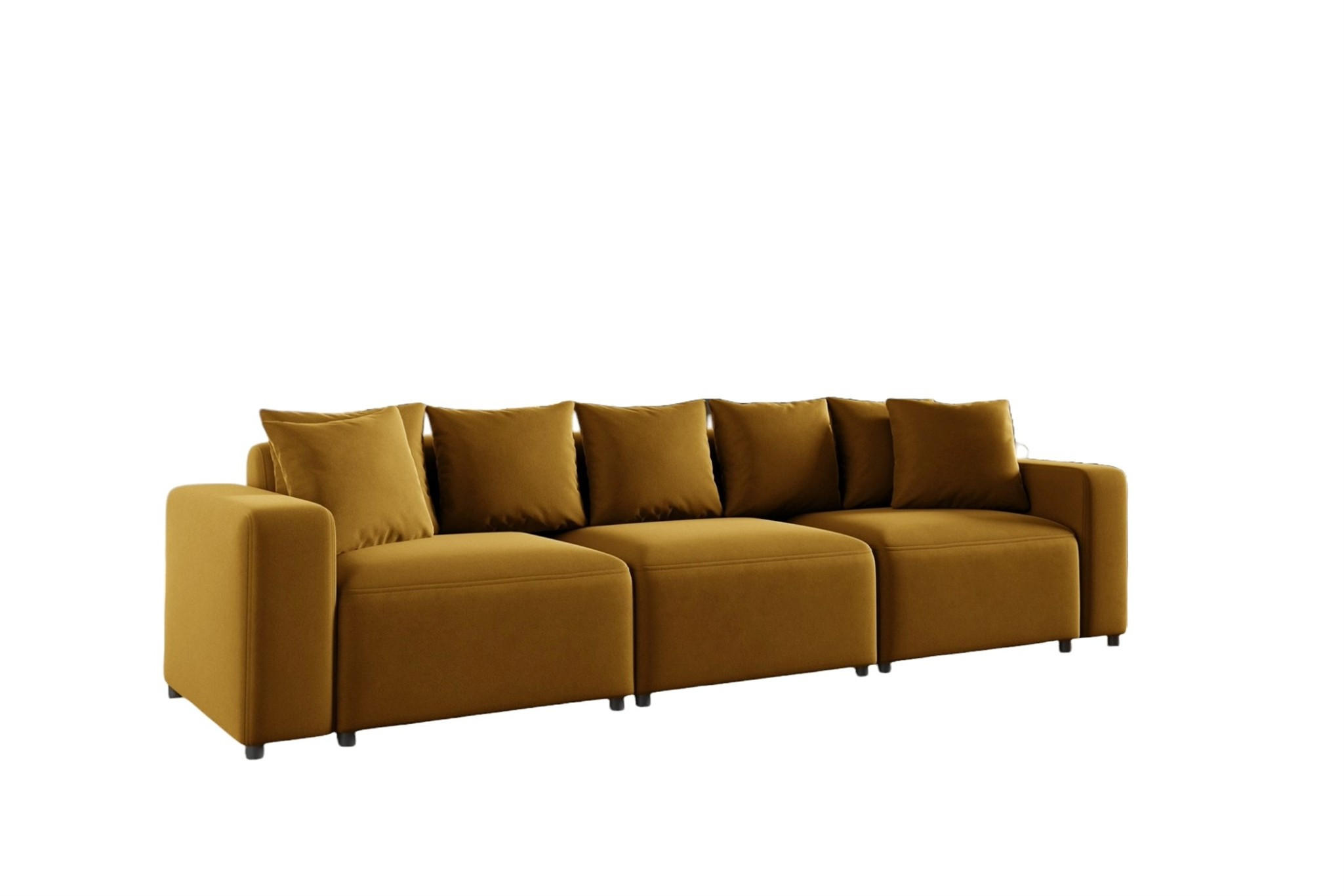 SOFA Megan 3-sitzer In Salvador - Honig, Holzwerkstoff/Textil (327/75/98cm) - Fun Möbel