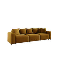 SOFA Megan 3-sitzer In Salvador - Honig, Holzwerkstoff/Textil (327/75/98cm) - Fun Möbel