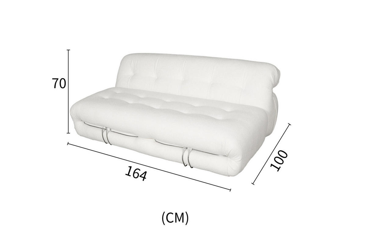 SOFA NUA Beige 164x100x70 cm - Beige, Textil (164/70/100cm) - FURNLUX