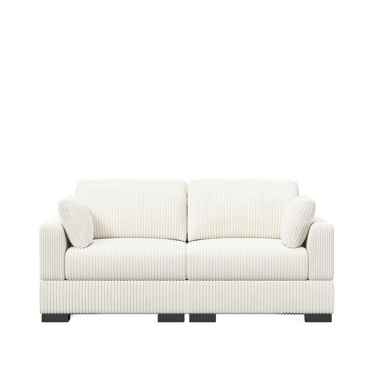 SOFA Modern Mit Streifenmuster Beige 180x87x85 Cm Komfortabel & Robust - Beige, Holz (87/85/180cm)
