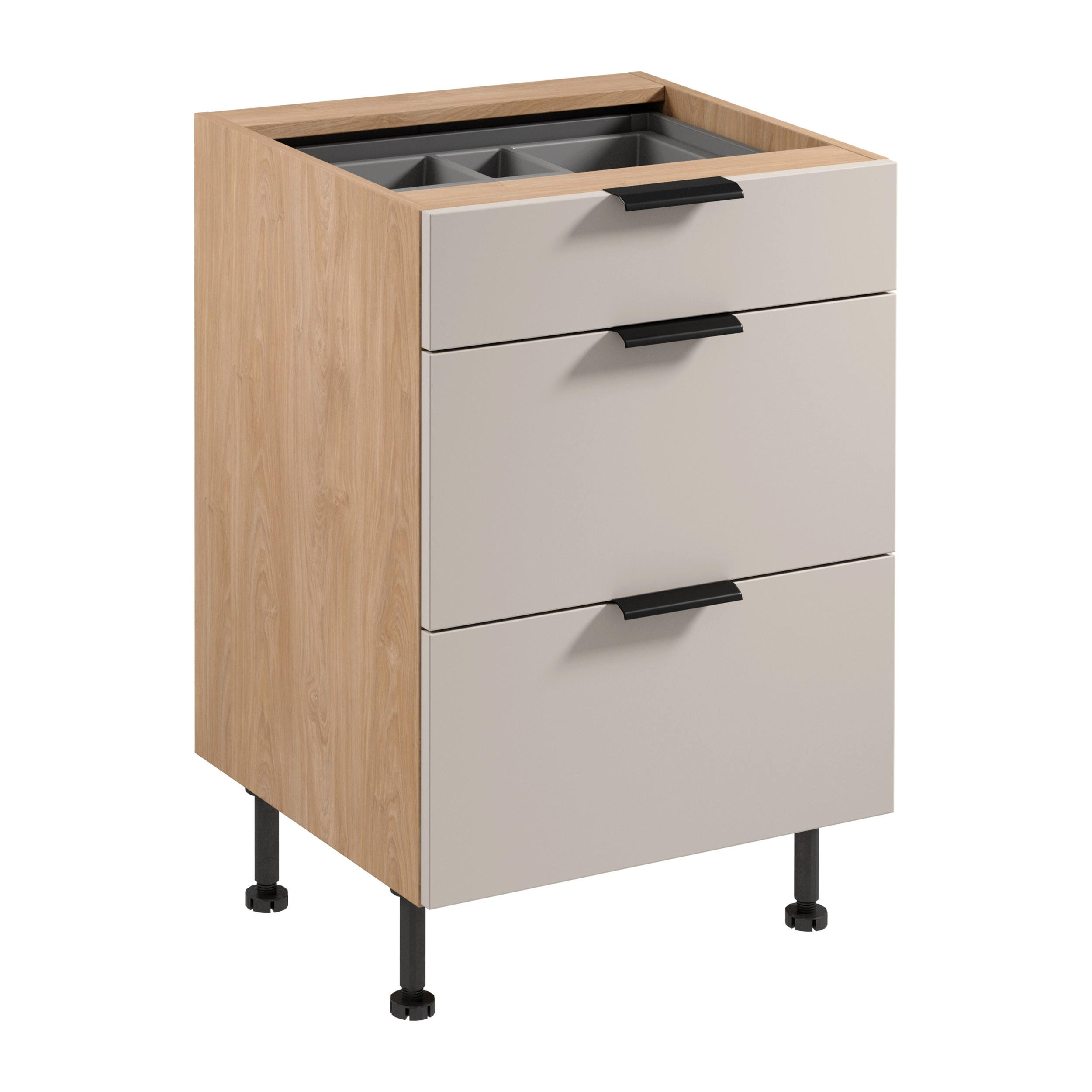 Royal24_Markt Unterschrank Sonoma Eiche, Beige 60x87x52 cm