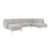 WOHNLANDSCHAFT Elou Silber Luxusmicrofaser - Chromfarben/Silberfarben, Textil/Metall (336/87/200cm) - S-Style Möbel