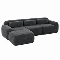 ECKSOFA modular in L-Form Plüsch Grau - Grau, Kunststoff (179/291.2cm) - Meubliv