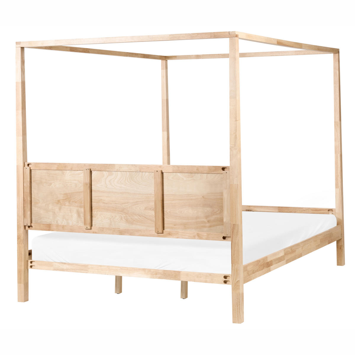 HIMMELBETT 180/200 cm Hellbraun Hauterives - Hellbraun, Holz (180/200cm) - Beliani