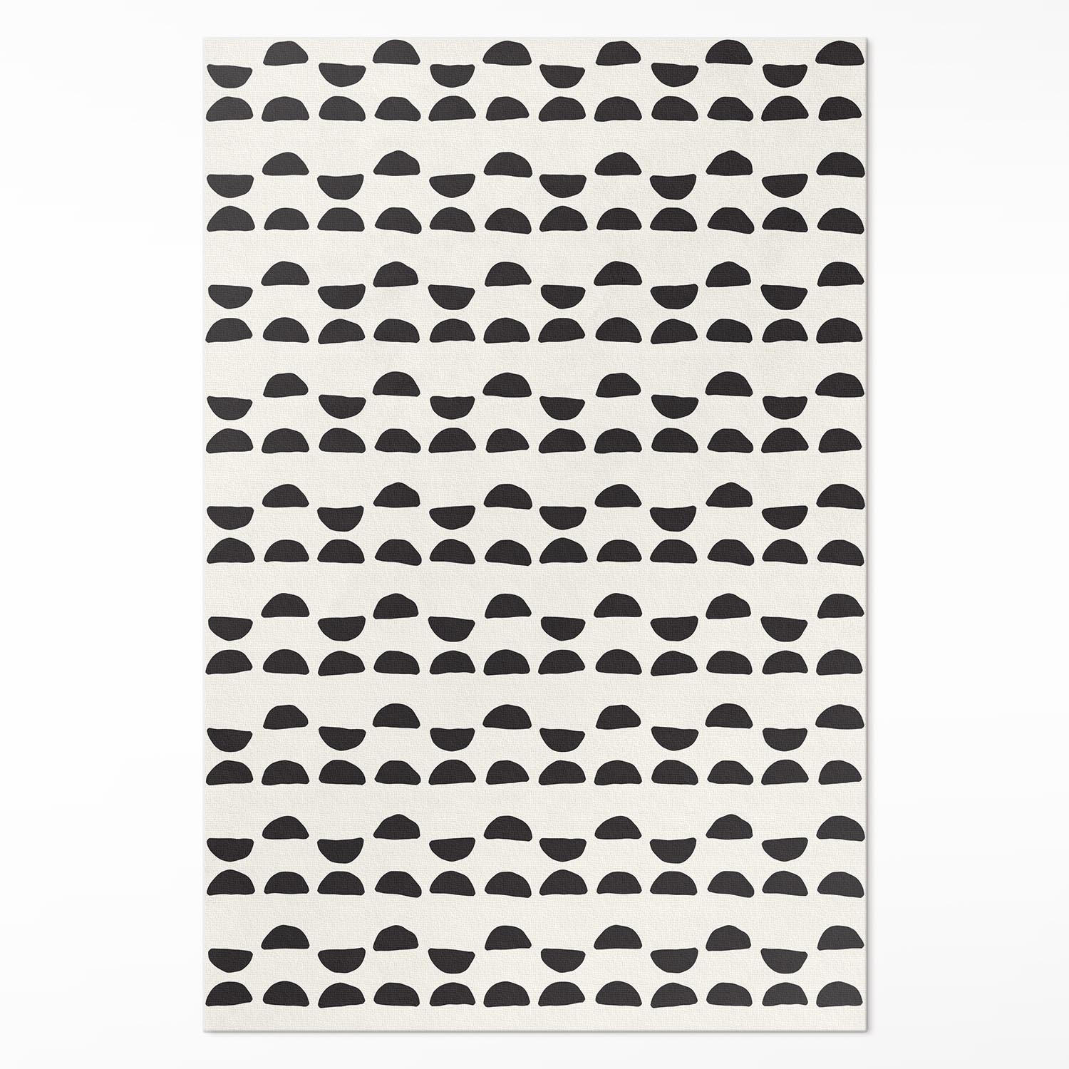 Wallfluent Teppich Weiß, Schwarz 150x225 cm