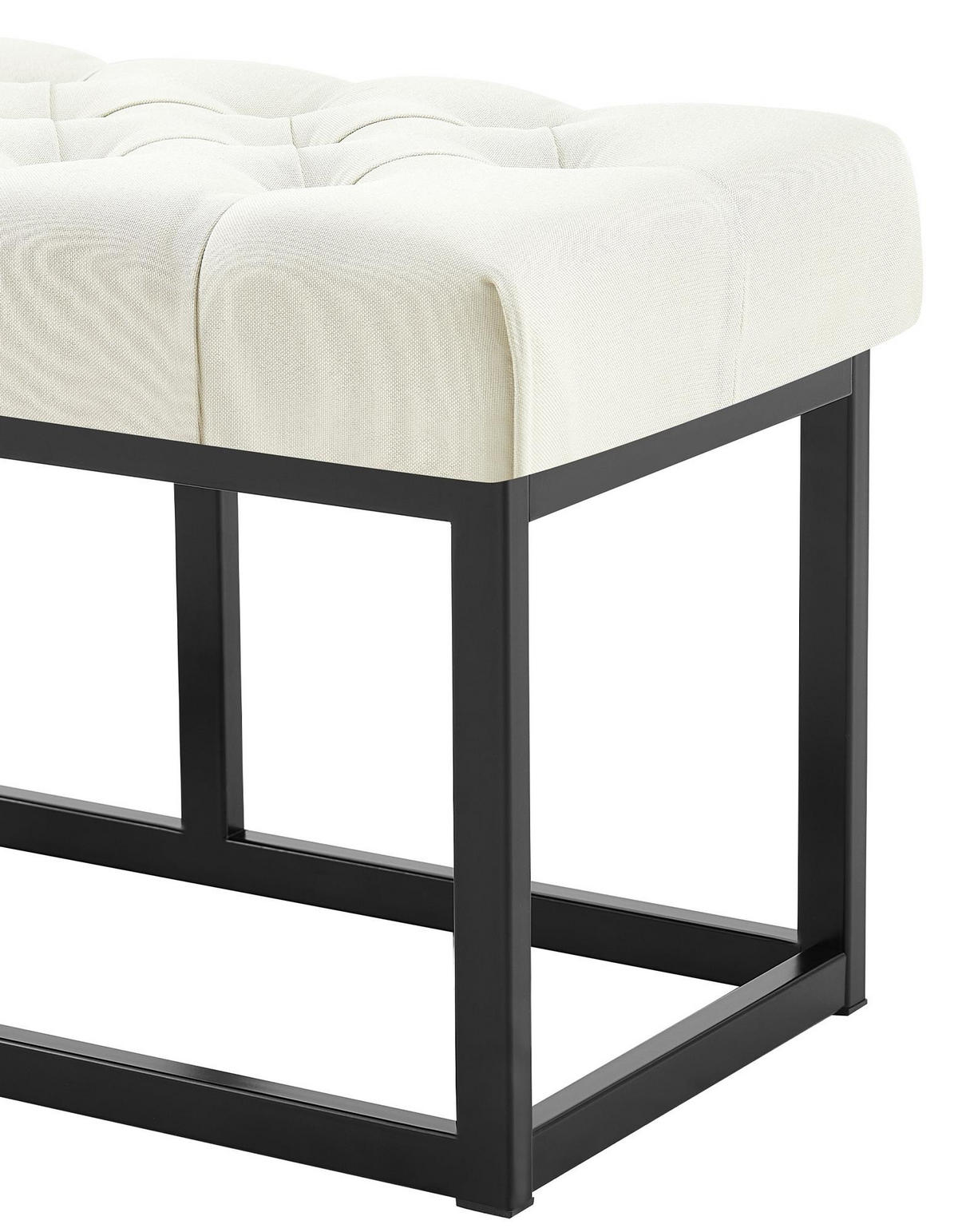 SITZBANK 120/38 cm Stoff Creme - Creme/Schwarz, Textil/Metall (120/46/38cm) - CLP