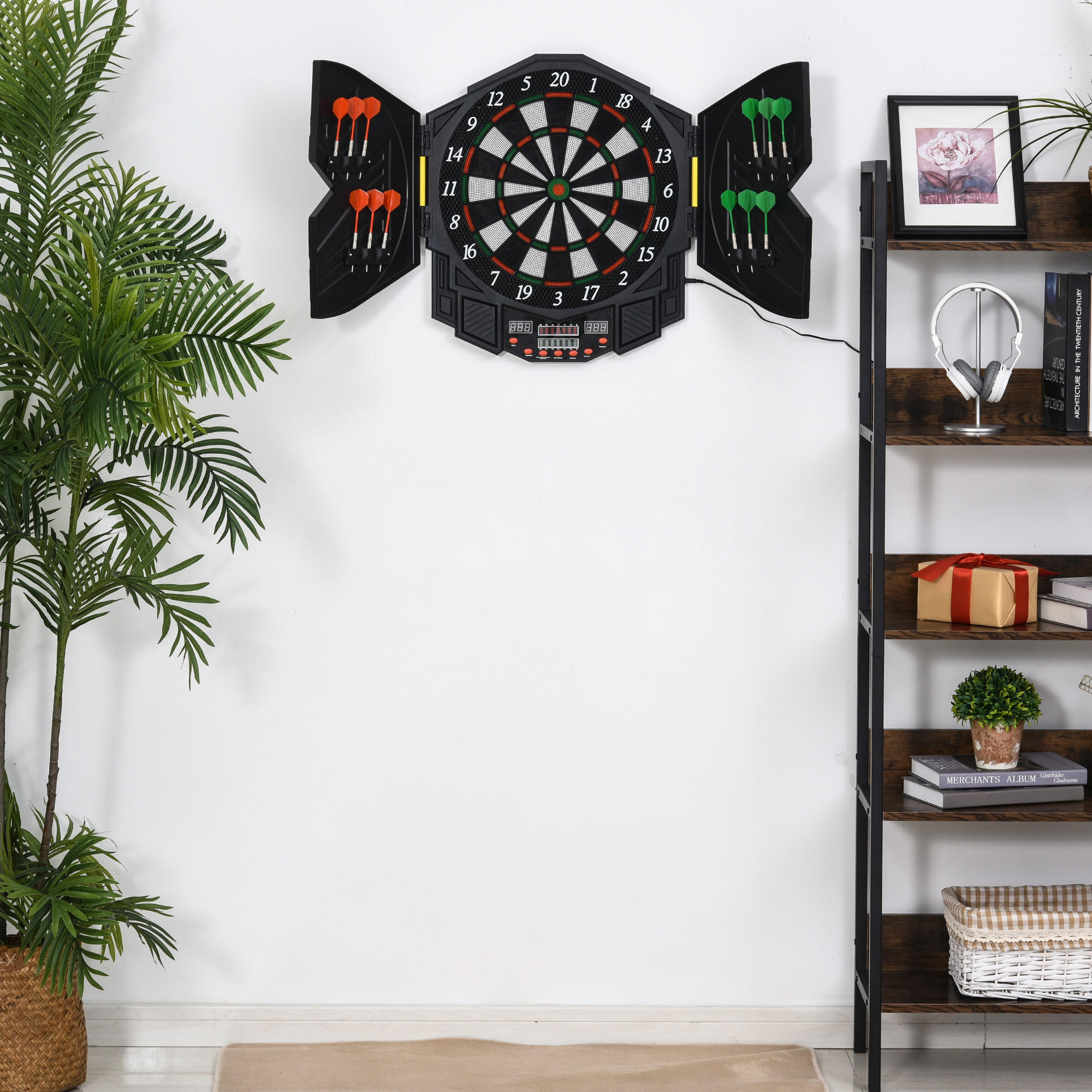 ELEKTRONISCHE Dartscheibe - Schwarz, Kunststoff (54.6/5.5/49cm) - HOMCOM