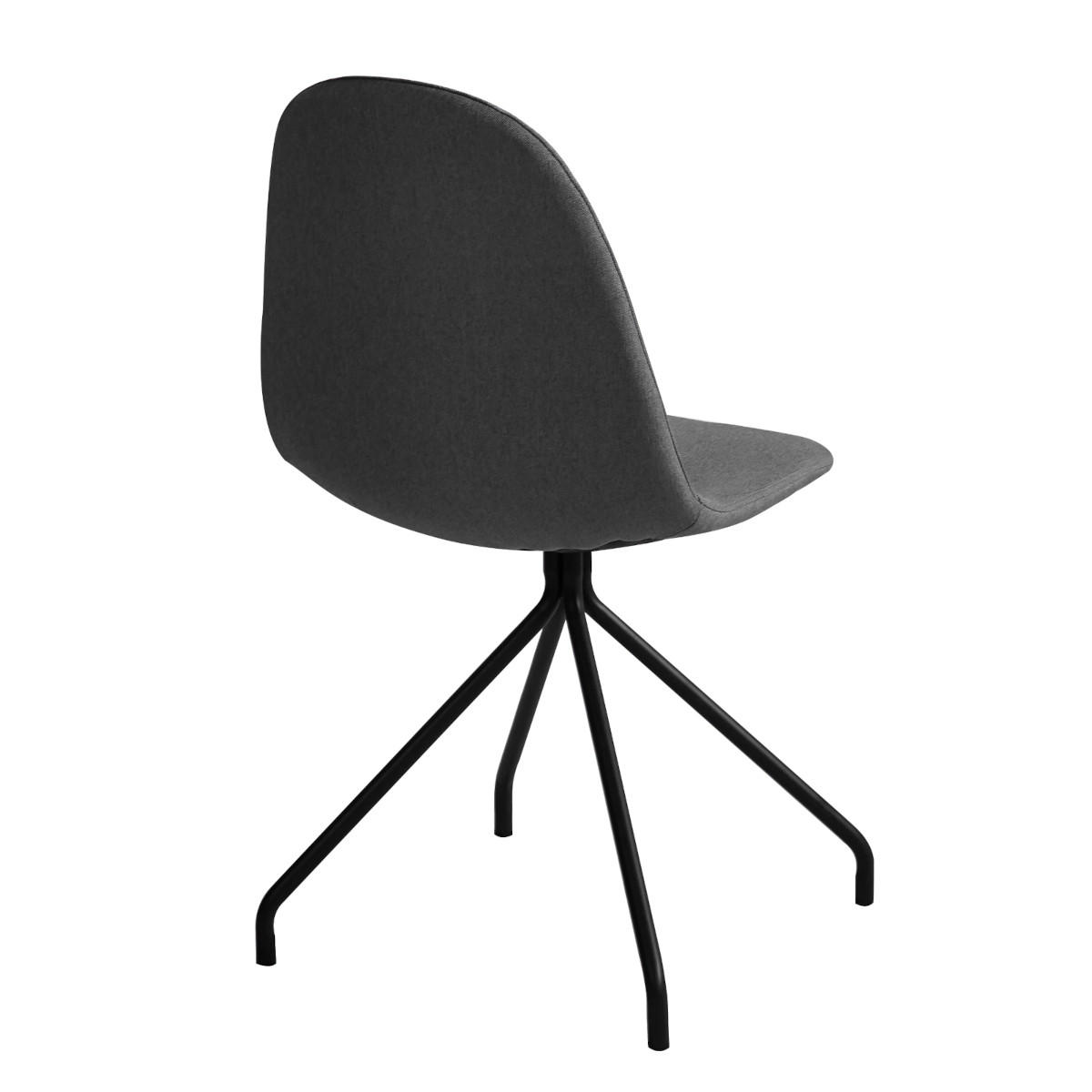 ESSZIMMERSTUHL 2er Set Stoffbezug Dunkelgrau - Anthrazit/Schwarz, Textil/Metall (44/87/40cm) - SVITA