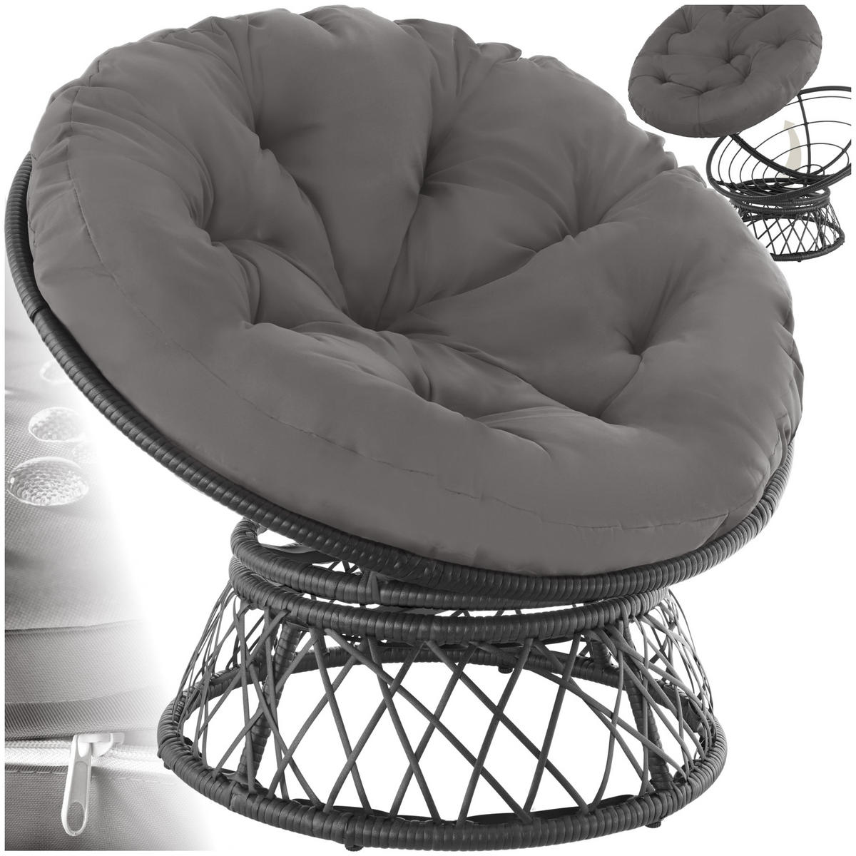 RATTANSESSEL Gargano,92 x 80 x 80,5 cm,schwarz - Schwarz, Kunststoff (80/80.5/92cm) - tectake