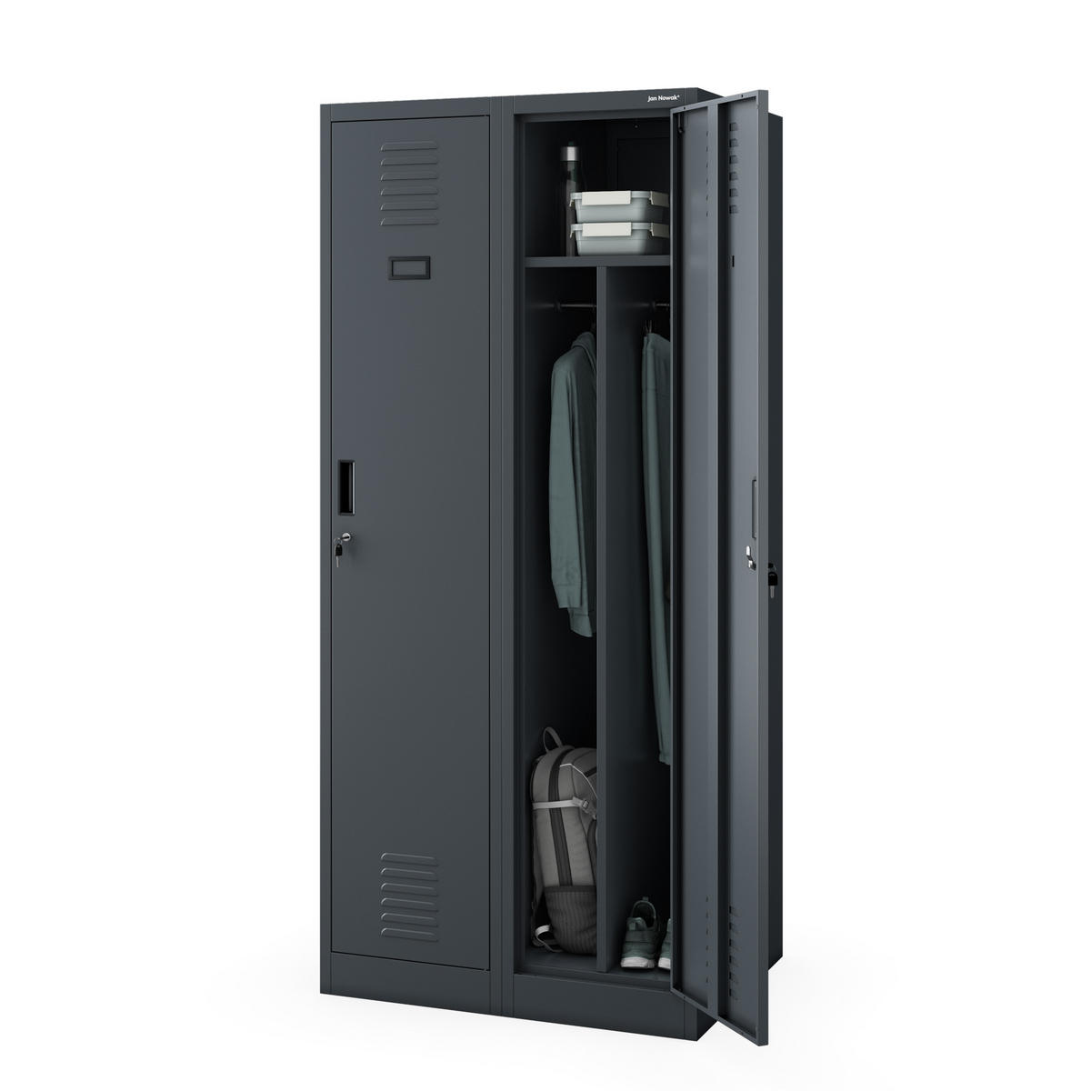 METALL-ARBEITSSCHRANK KACPER D600 - Anthrazit, Metall (80/180/60cm)