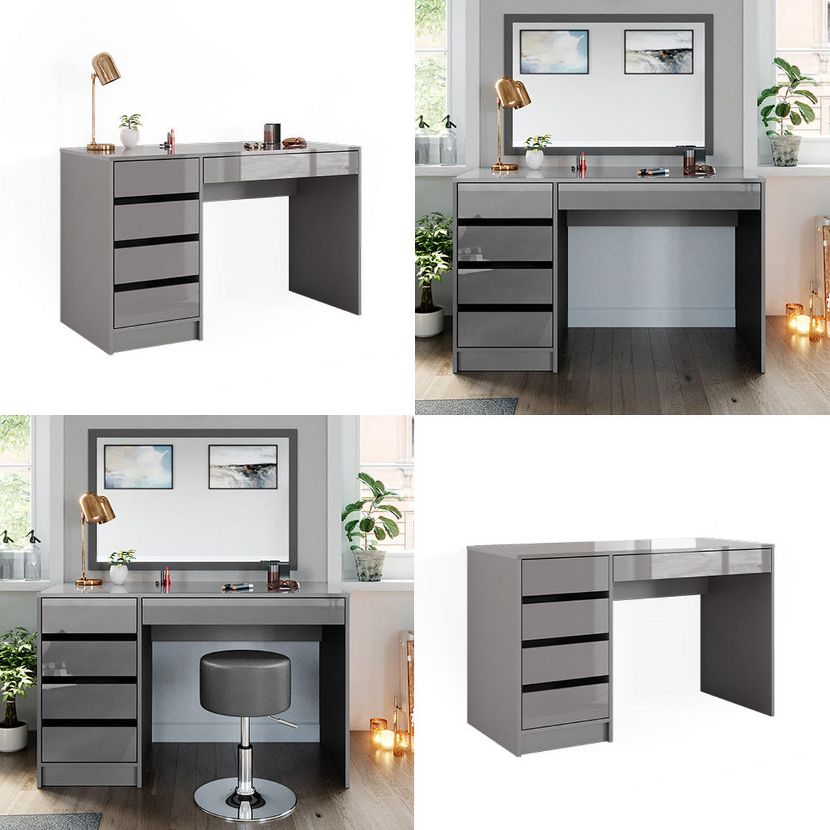SCHREIBTISCH Sherry Grau 120 cm - Grau, Holzwerkstoff (120/55/75cm) - Vicco