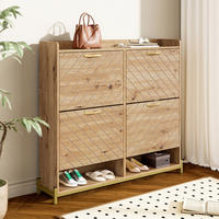 SCHUHSCHRANK 4 Türen Holzoptik - Naturfarben, Holz (108.5/100/24cm) - Fortuna Lai