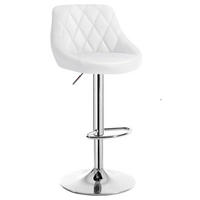 BARHOCKER, Kunstleder, Höhenverstellbar, 360° Drehbar - Weiß, Metall (47/104/39cm) - Woltu
