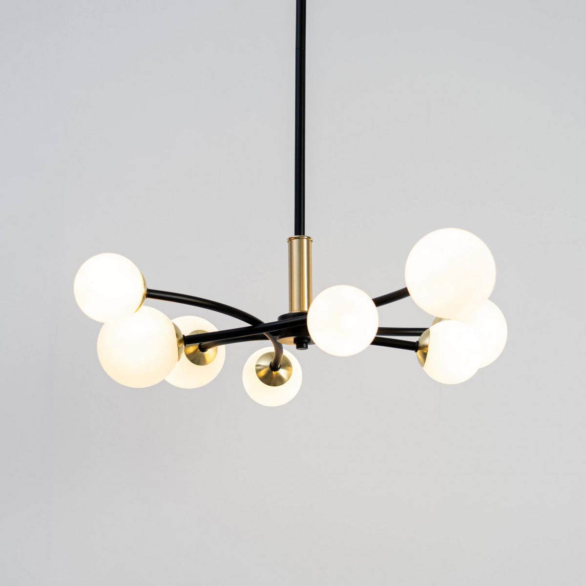 HÄNGELEUCHTE Azoria, Schwarz und gold, 66cm - Goldfarben, Glas (66/66/20cm) - KOSILUM